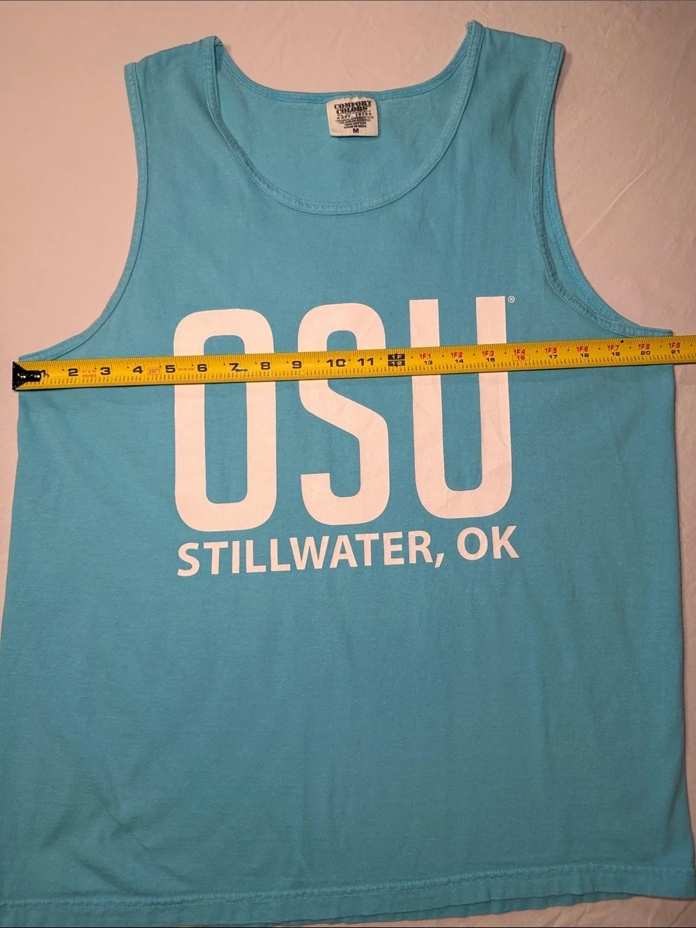 Oklahoma State University Blue and White Comfort Colors Tank Size Medium EUC